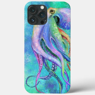 Beautiful Colour Octopus Underwater Life Painting iPhone 13 Pro Max Case