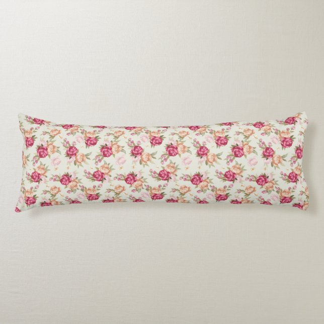 Beautiful colour peony pattern on green body cushion (Front)