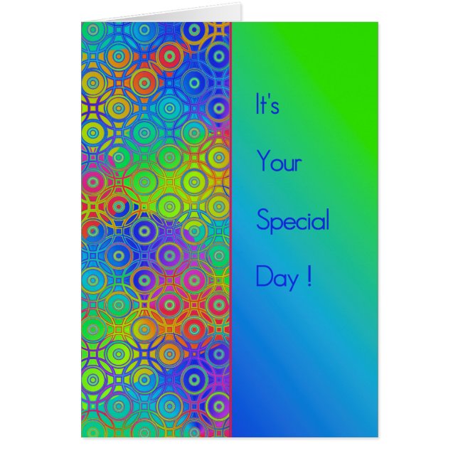 Beautiful Coloured Circles Pattern Special Day (Front)