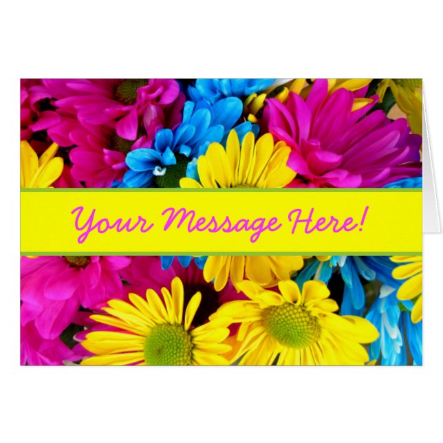 Beautiful Coloured Flowers Floral Message (Front Horizontal)