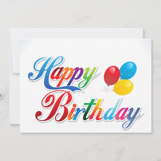 beautiful coloured happy birthday balloons card (Front)