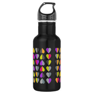 Beautiful coloured hearts 532 ml water bottle