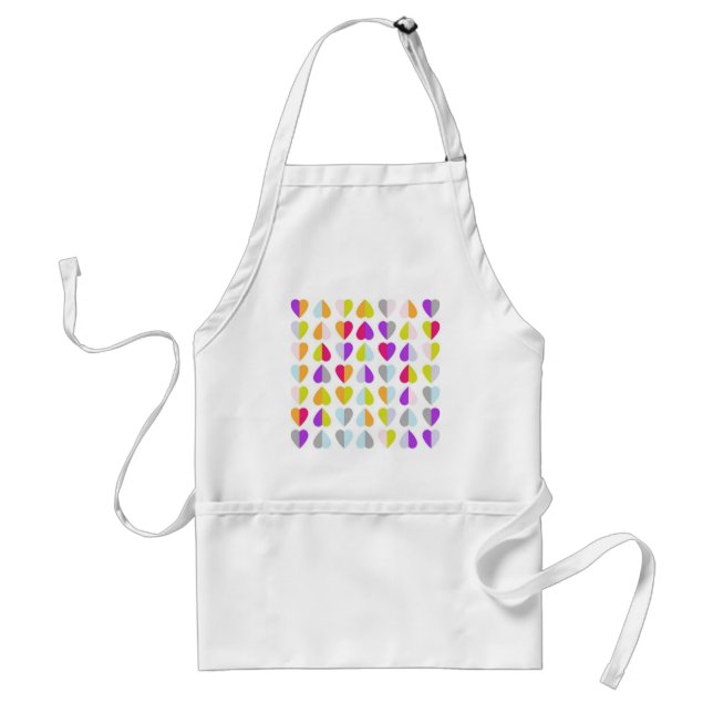 Beautiful coloured hearts standard apron (Front)