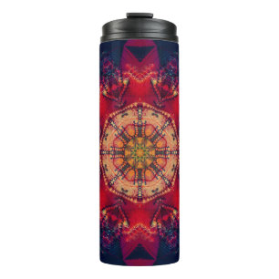 Beautiful coloured kaleidoscope seamless illustrat thermal tumbler