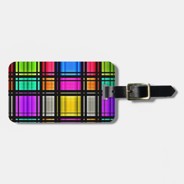 Beautiful  Coloured Retro Pattern Luggage Tag (Front Horizontal)