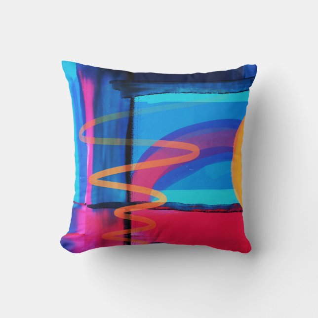 Beautiful & Colourful Abstract Artwork Cushion (Front)
