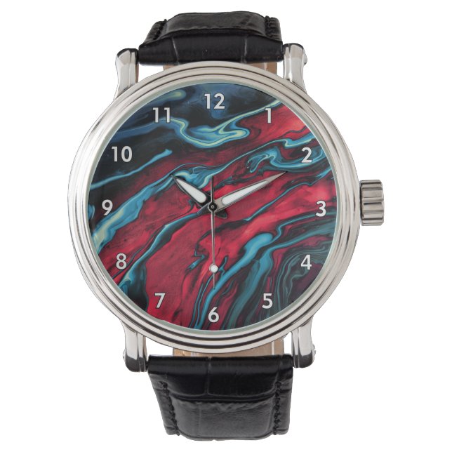 Beautiful & Colourful Abstract Artwork Watch (Front)