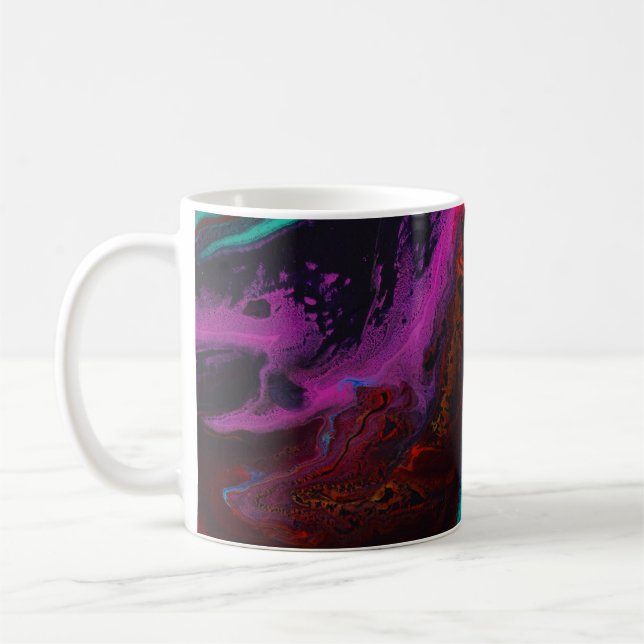 Beautiful & Colourful Abstract Marble Design Coffee Mug (Left)
