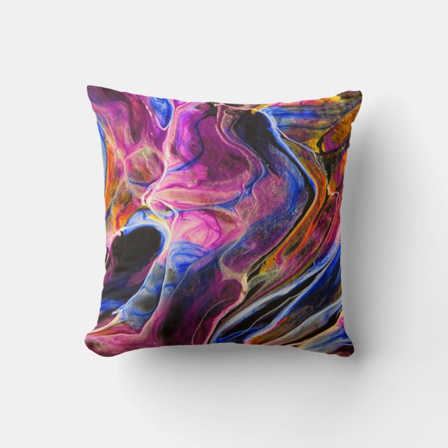 Beautiful & Colourful Abstract Marble Design Cushion (Front)