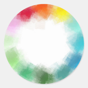 Beautiful Colourful Abstract Modern Blank Template Classic Round Sticker