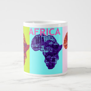 Beautiful Colourful Africa Continent Map Pop Art Large Coffee Mug
