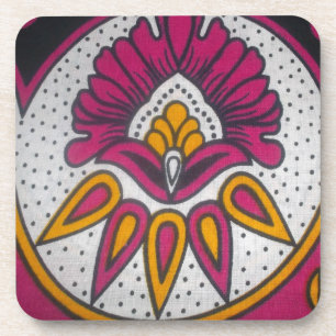 Beautiful Colourful African Fabric Motif Art Print Coaster
