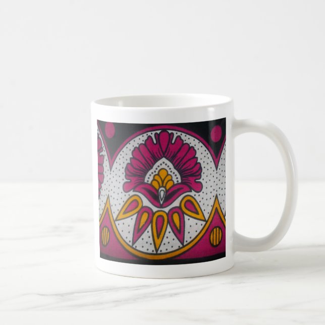 Beautiful Colourful African Fabric Motif Art Print Coffee Mug (Right)