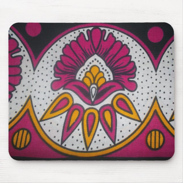 Beautiful Colourful African Fabric Motif Art Print Mouse Pad (Front)