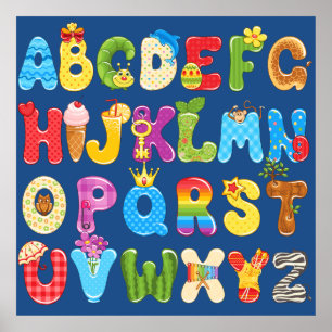 Beautiful Colourful Alphabet for Kids, Baby's Room Poster
