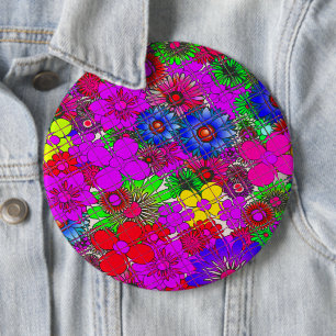 Beautiful Colourful Amazing Floral Pattern Design 6 Cm Round Badge