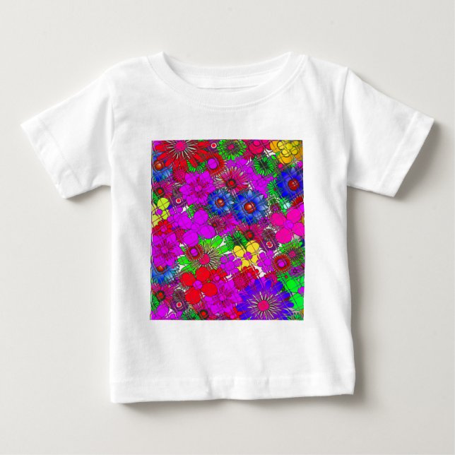Beautiful Colourful Amazing Floral Pattern Design Baby T-Shirt (Front)