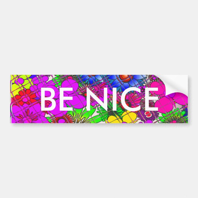 Beautiful Colourful Amazing Floral Pattern Design Bumper Sticker (Front)