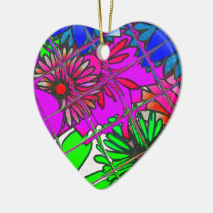 Beautiful Colourful Amazing Floral Pattern Design Ceramic Ornament