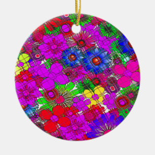 Beautiful Colourful Amazing Floral Pattern Design Ceramic Ornament