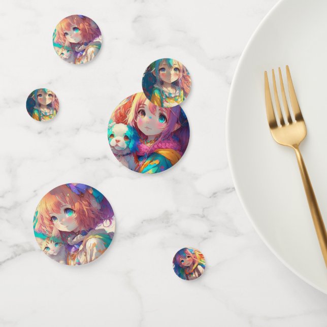 Beautiful Colourful Anime Girl  Confetti (Group)