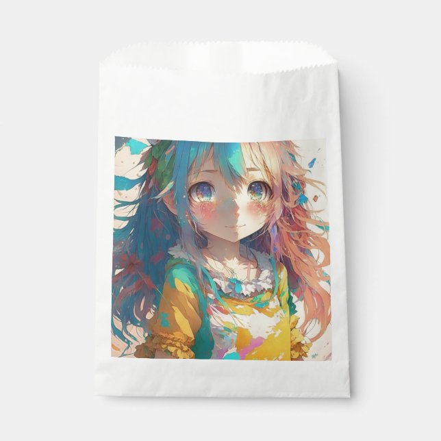 Beautiful Colourful Anime Girl Have a Beautiful Da Favour Bag (Front)