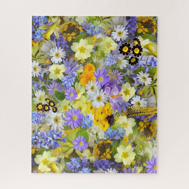 Beautiful Colourful Bed of Flowers Jigsaw Puzzle (Vertical)