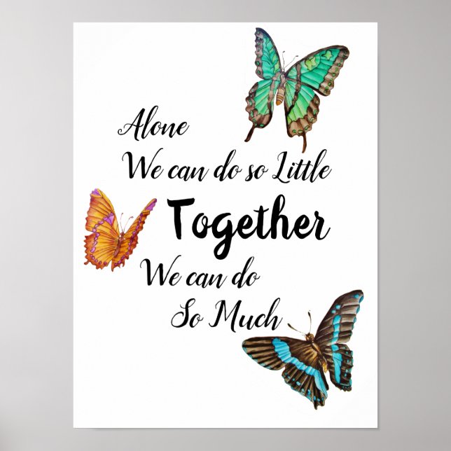 Beautiful Colourful Butterflies Motivational Poster (Front)