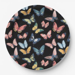 Beautiful Colourful Butterfly Print Paper Plate
