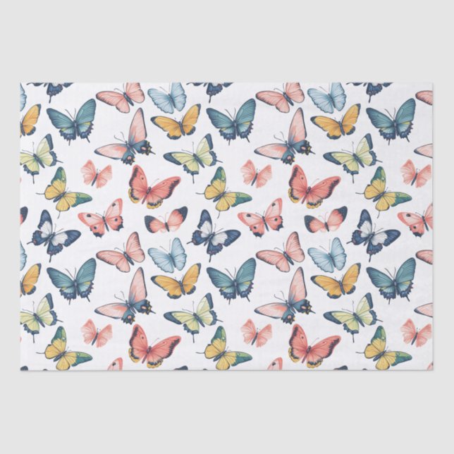 Beautiful Colourful Butterfly Print Tissue Paper (Front)