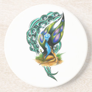 Beautiful Colourful Celtic Forest Faery Coaster