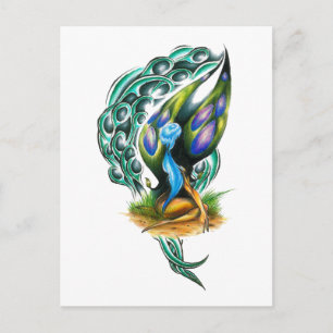 Beautiful Colourful Celtic Forest Faery Postcard