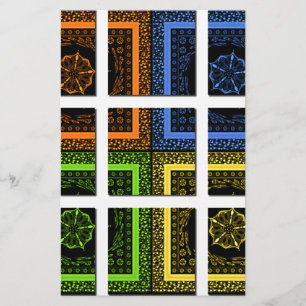Beautiful colourful chequered geometrical stripes