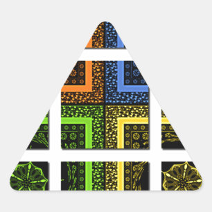 Beautiful colourful chequered geometrical stripes triangle sticker