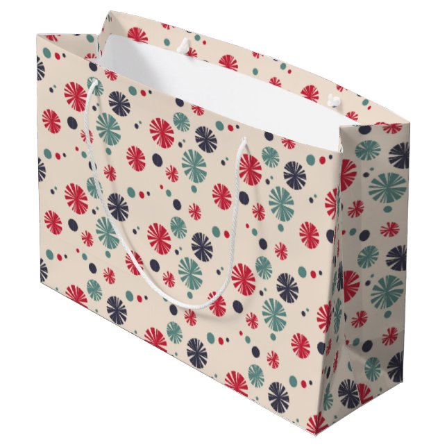 Beautiful colourful circle large gift bag (Back Angled)