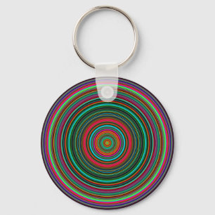 Beautiful Colourful Circular Pattern Key Ring