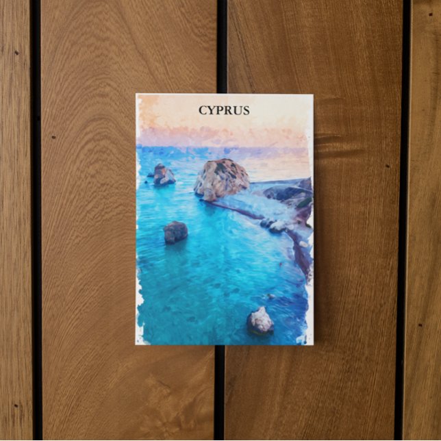 Beautiful Colourful Cyprus Coastline Postcard (Cyprus coastline nature postcard)