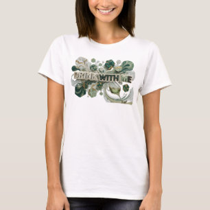 Beautiful Colourful DRINK WITH ME Artistic Motif T-Shirt