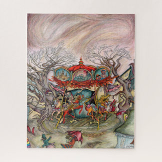 beautiful, colourful, fantasy carousel by artist jigsaw puzzle