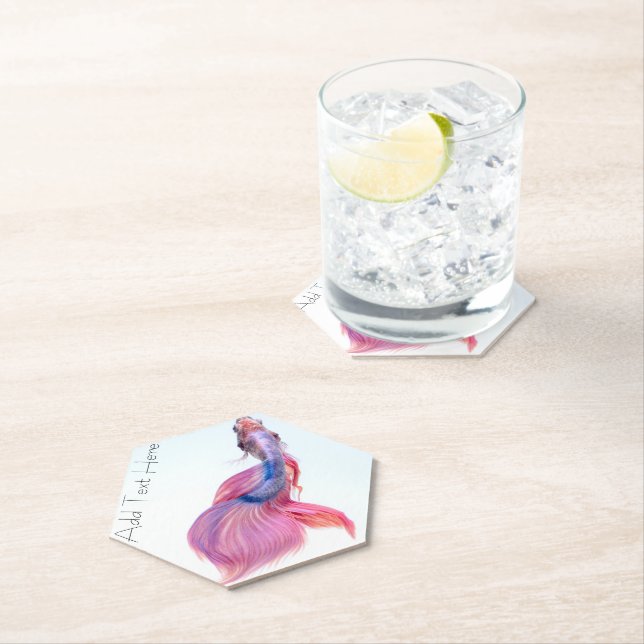 Beautiful Colourful Fantasy Koi Fish Paper Coaster (Insitu)