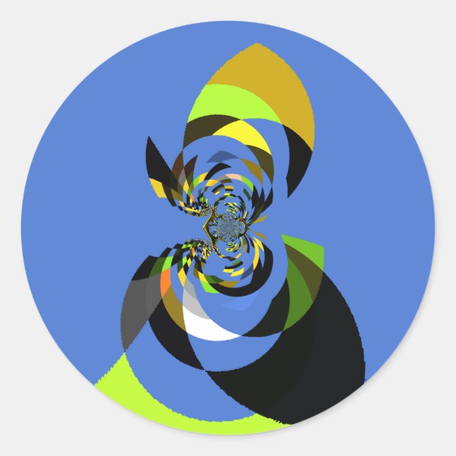 Beautiful colourful female silhouette Illustration Classic Round Sticker (Front)