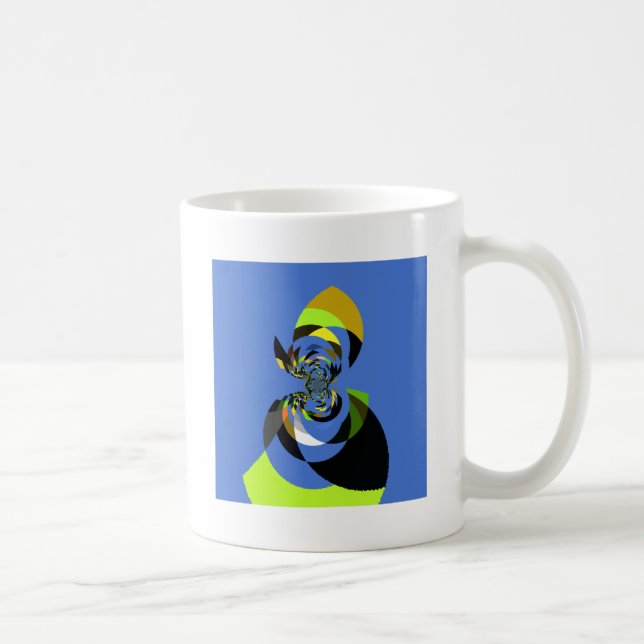 Beautiful colourful female silhouette Illustration Coffee Mug (Right)