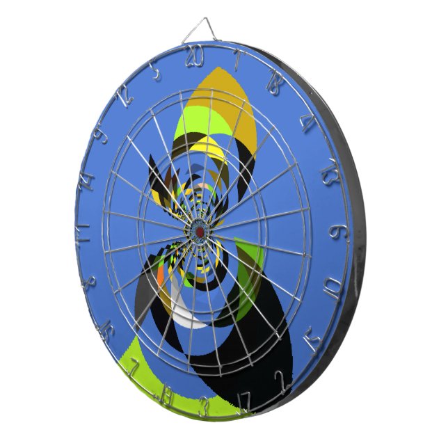 Beautiful colourful female silhouette Illustration Dartboard (Front Right)
