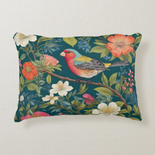 Beautiful Colourful Finch Bird Botanical Decorative Cushion