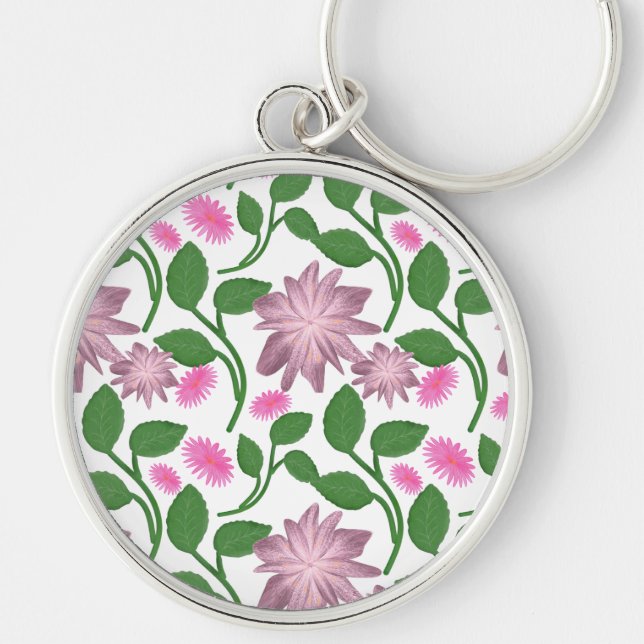 Beautiful Colourful floral pattern  Key Ring (Front)