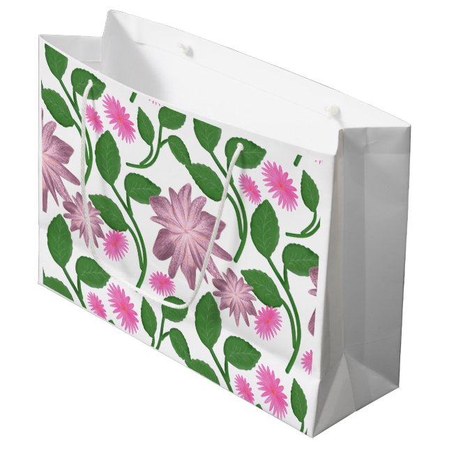 Beautiful Colourful floral pattern  Large Gift Bag (Front Angled)