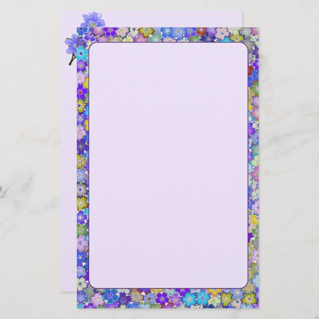 Beautiful Colourful Floral Stationary Stationery (Front/Back)