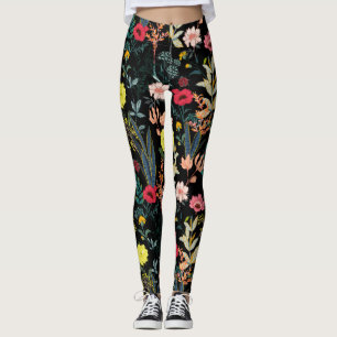 Beautiful Colourful Flowers and Botanical Plants Leggings