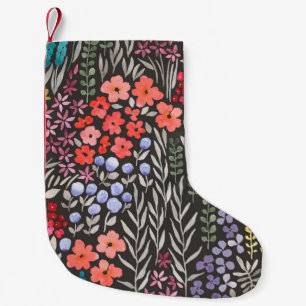 Beautiful colourful flowers garden seamless patter small christmas stocking
