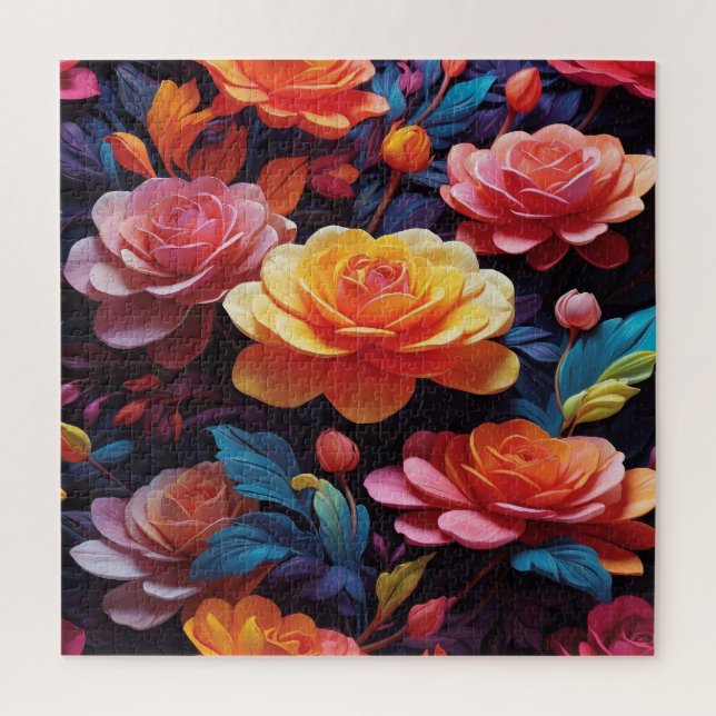 Beautiful colourful flowers jigsaw puzzle (Vertical)